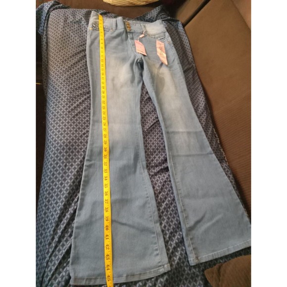 NEW CUTIE PIE JEANS SKINNY, FLARED, STRETCH, DENIM, 33" WAIST, BLUE,  SIZE 13 - Picture 4 of 6